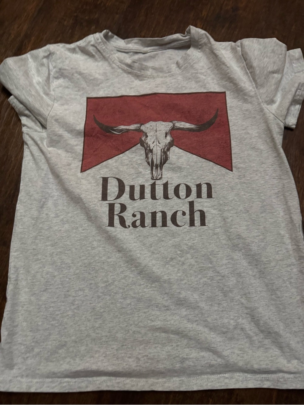 Dutton Ranch Graphic Tee - Light Gray with Red Accent